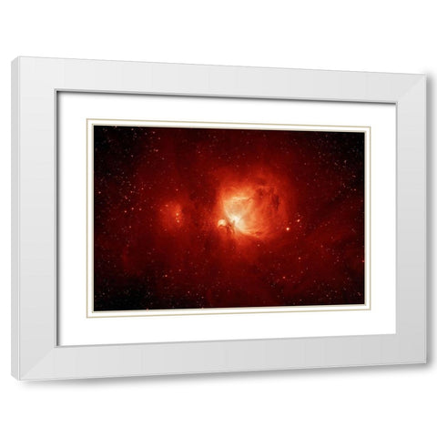 M42 - Orion Nebula White Modern Wood Framed Art Print with Double Matting by Maupetit, Arnaud