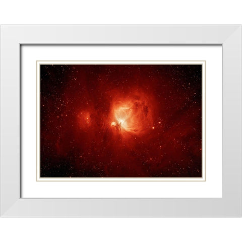 M42 - Orion Nebula White Modern Wood Framed Art Print with Double Matting by Maupetit, Arnaud