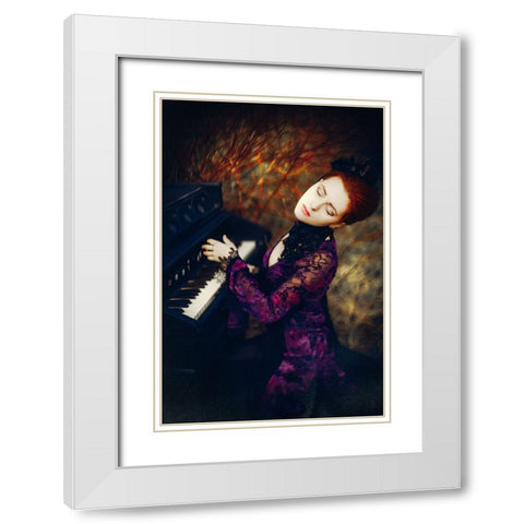 Gone With The Music White Modern Wood Framed Art Print with Double Matting by Bolgov (Axe), Ruslan