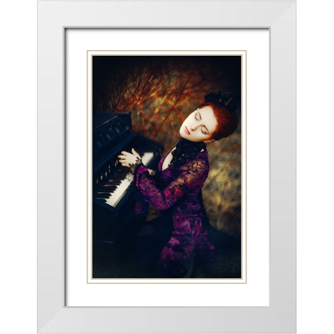 Gone With The Music White Modern Wood Framed Art Print with Double Matting by Bolgov (Axe), Ruslan