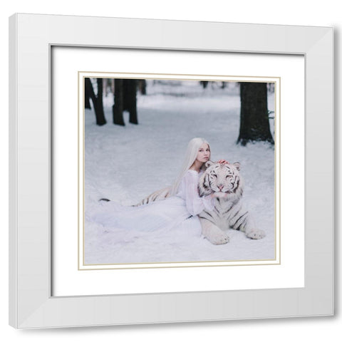 * White Modern Wood Framed Art Print with Double Matting by Barantseva, Olga