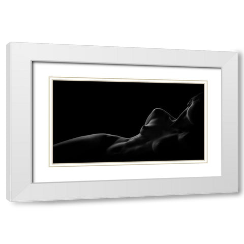 Silhouette White Modern Wood Framed Art Print with Double Matting by Valevicius, Aurimas