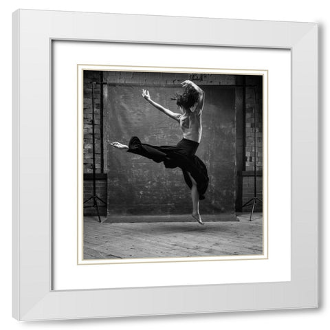 Dance White Modern Wood Framed Art Print with Double Matting by Belokonov, Boris