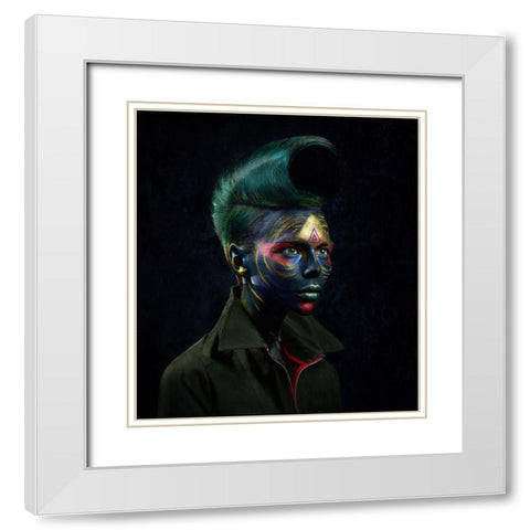 Mod 19 White Modern Wood Framed Art Print with Double Matting by Kovalev, Ivan