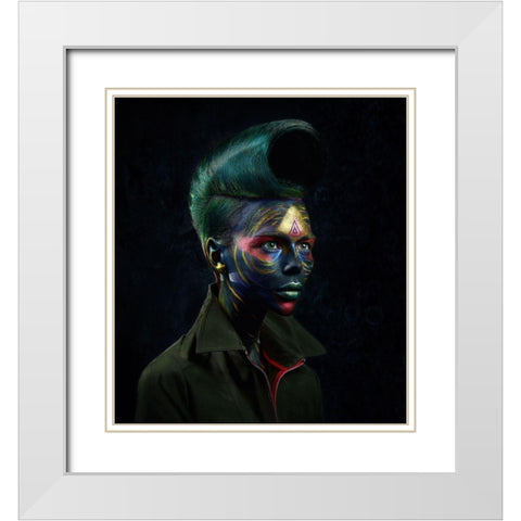 Mod 19 White Modern Wood Framed Art Print with Double Matting by Kovalev, Ivan