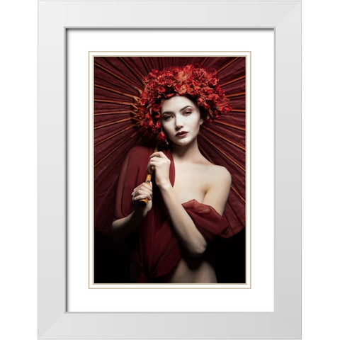 Aichiyo White Modern Wood Framed Art Print with Double Matting by Siegart