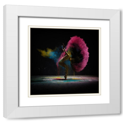 The Dance Of Dust White Modern Wood Framed Art Print with Double Matting by Guryanov, Andrey
