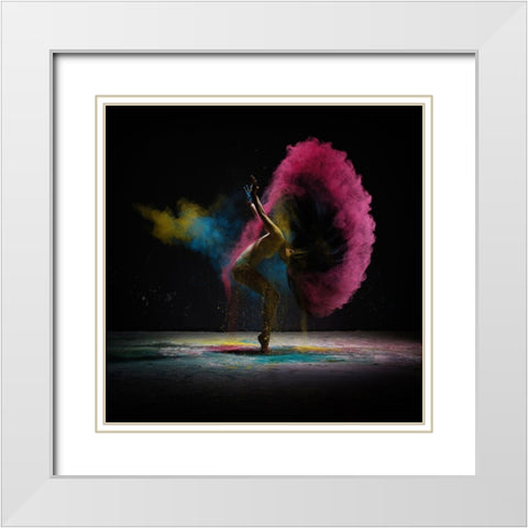 The Dance Of Dust White Modern Wood Framed Art Print with Double Matting by Guryanov, Andrey