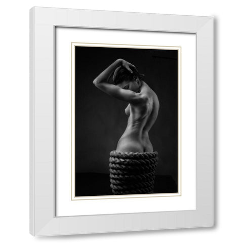 Woven Dress White Modern Wood Framed Art Print with Double Matting by Valevicius, Aurimas