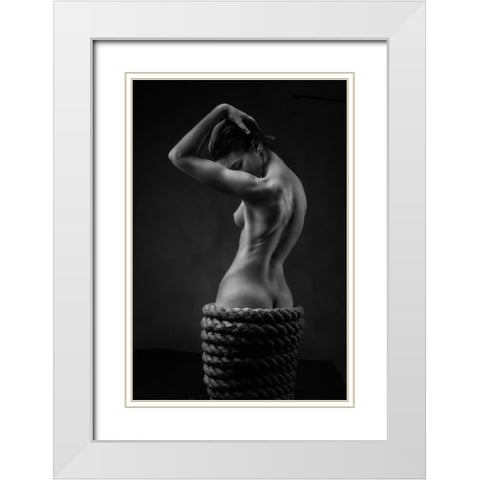 Woven Dress White Modern Wood Framed Art Print with Double Matting by Valevicius, Aurimas