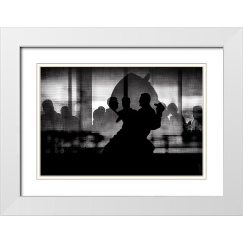 Silent Reflection White Modern Wood Framed Art Print with Double Matting by Khemkum, Ekkachai