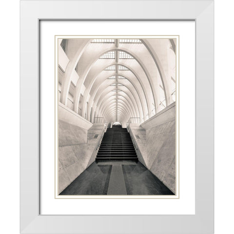 Inside Calatrava White Modern Wood Framed Art Print with Double Matting by Lopez, Oscar