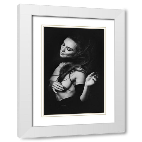 Nataleen White Modern Wood Framed Art Print with Double Matting by Rise, Zachar