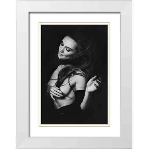 Nataleen White Modern Wood Framed Art Print with Double Matting by Rise, Zachar