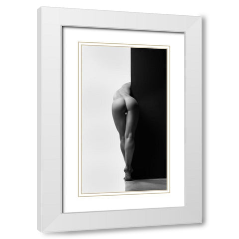 Yin Yang White Modern Wood Framed Art Print with Double Matting by Valevicius, Aurimas