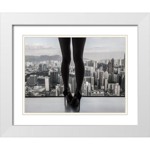City|E|Scape White Modern Wood Framed Art Print with Double Matting by Schottstaedt, Erik