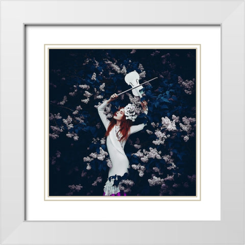 Musique De Beautac White Modern Wood Framed Art Print with Double Matting by Bolgov (Axe), Ruslan