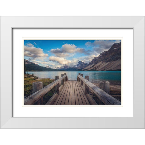 The Bridge White Modern Wood Framed Art Print with Double Matting by Macia, Ivan