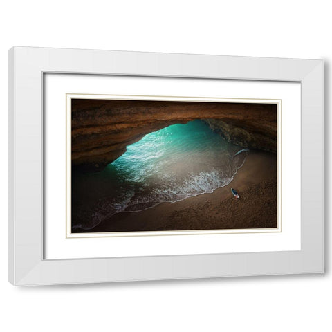 The Secret Cave White Modern Wood Framed Art Print with Double Matting by Parejo, Jose