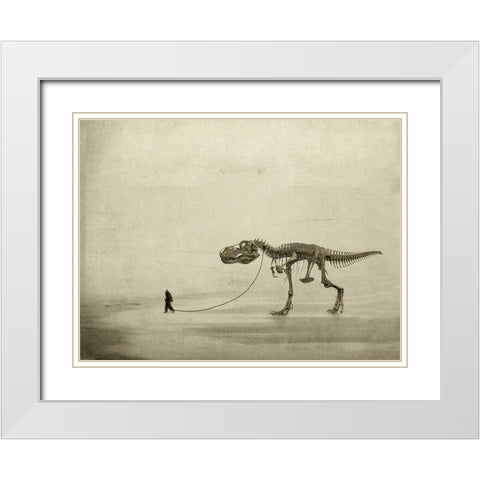 The Walk White Modern Wood Framed Art Print with Double Matting by Hummel, Jeffrey