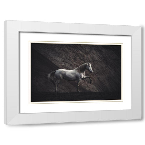 Solitaire White Modern Wood Framed Art Print with Double Matting by Willers, Heike