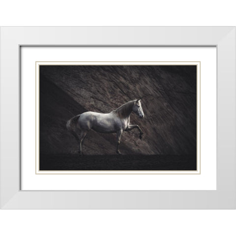Solitaire White Modern Wood Framed Art Print with Double Matting by Willers, Heike