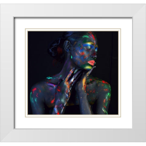 Jui White Modern Wood Framed Art Print with Double Matting by Mahfuz, James