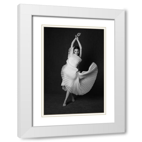 Amour Impur White Modern Wood Framed Art Print with Double Matting by Naderi, Peyman
