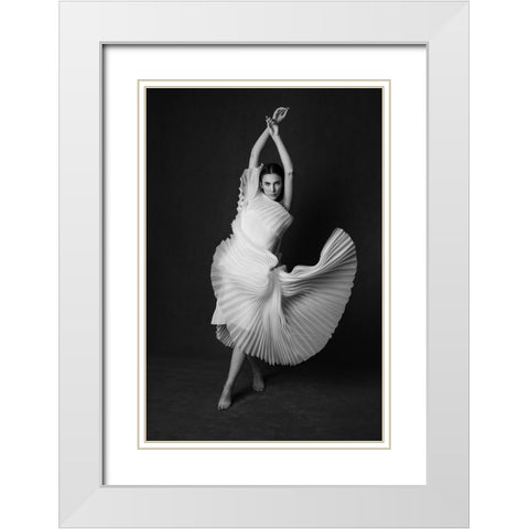Amour Impur White Modern Wood Framed Art Print with Double Matting by Naderi, Peyman