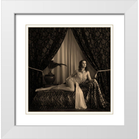 1930S Burlesque Performer White Modern Wood Framed Art Print with Double Matting by Wentworth, Harry