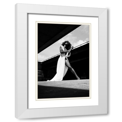 Venance White Modern Wood Framed Art Print with Double Matting by De Waal, Marco