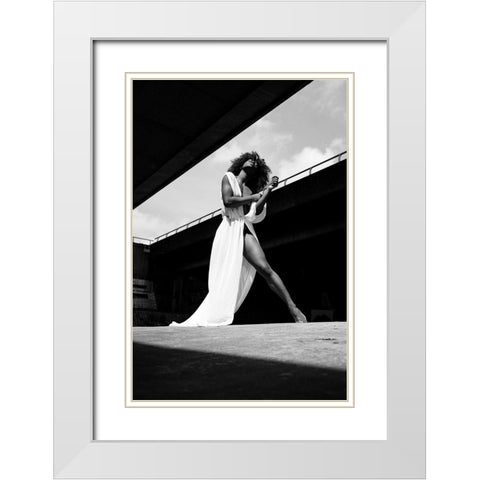 Venance White Modern Wood Framed Art Print with Double Matting by De Waal, Marco