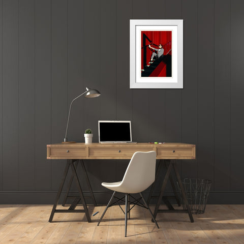 Fashion Geometry White Modern Wood Framed Art Print with Double Matting by Bolgov, Ruslan