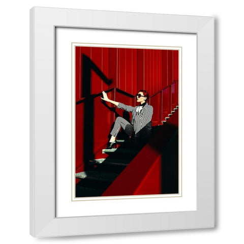 Fashion Geometry White Modern Wood Framed Art Print with Double Matting by Bolgov, Ruslan