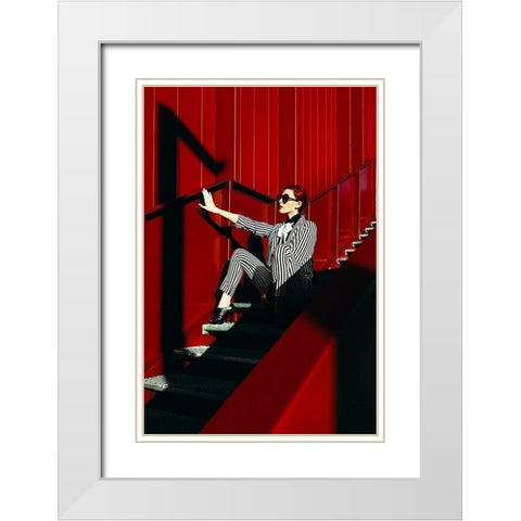Fashion Geometry White Modern Wood Framed Art Print with Double Matting by Bolgov, Ruslan