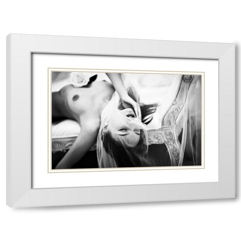 Love Is So Painful White Modern Wood Framed Art Print with Double Matting by Tu, Jing Xin