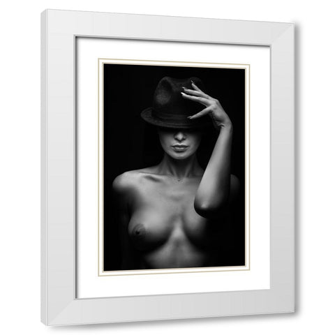 Portrait White Modern Wood Framed Art Print with Double Matting by Valevicius, Aurimas