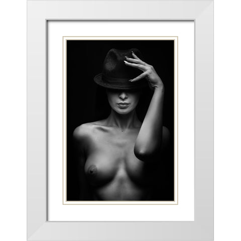 Portrait White Modern Wood Framed Art Print with Double Matting by Valevicius, Aurimas