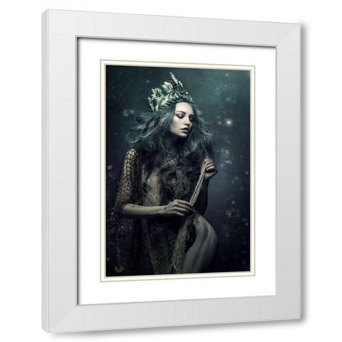 Amadahy White Modern Wood Framed Art Print with Double Matting by Siegart