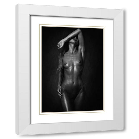 Stas White Modern Wood Framed Art Print with Double Matting by Rise, Zachar