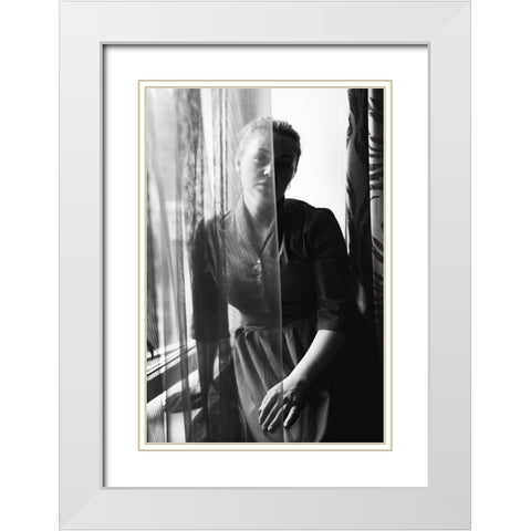 Anastasia White Modern Wood Framed Art Print with Double Matting by Mikhailova, Olessya