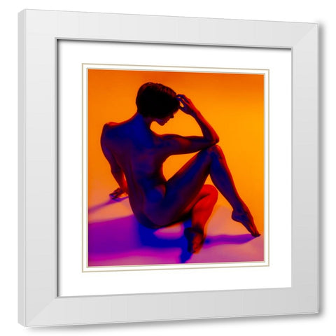 Mosaic White Modern Wood Framed Art Print with Double Matting by CEBImagery