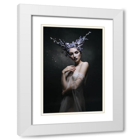 Artemis White Modern Wood Framed Art Print with Double Matting by Siegart
