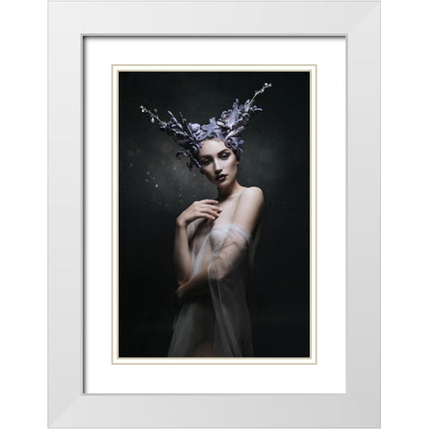 Artemis White Modern Wood Framed Art Print with Double Matting by Siegart
