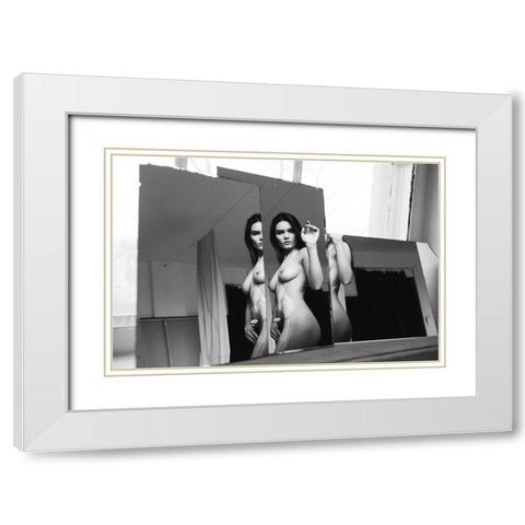 Untitled White Modern Wood Framed Art Print with Double Matting by Kornienko, Borislav