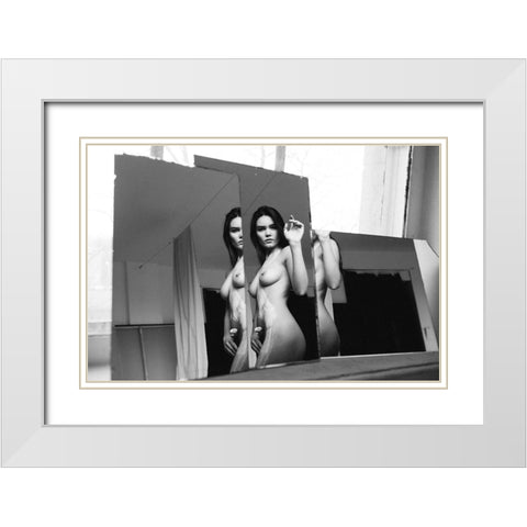Untitled White Modern Wood Framed Art Print with Double Matting by Kornienko, Borislav