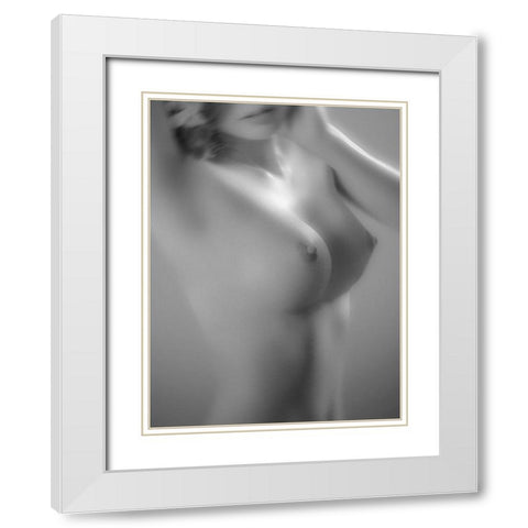 Nude Art White Modern Wood Framed Art Print with Double Matting by Thien Vu, Vu