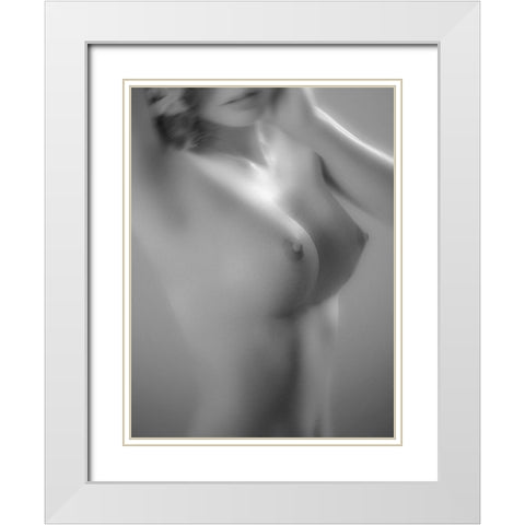 Nude Art White Modern Wood Framed Art Print with Double Matting by Thien Vu, Vu