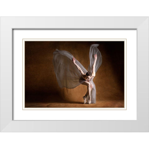 Angel Wings White Modern Wood Framed Art Print with Double Matting by Hartoov, Motti