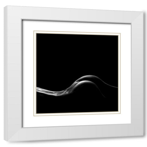 Line White Modern Wood Framed Art Print with Double Matting by Antonik